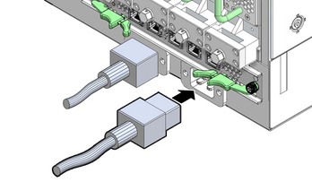 Illustration shows the power cords being installed.