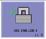 This OSD shows a green check mark, a locked lock, the IP address, and the code 11 D.