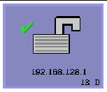 This OSD shows a green check, an unlocked lock, the IP address, and the code 13 D.