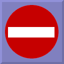 Red circle, crossed by a horizontal bar, indicating that access is denied