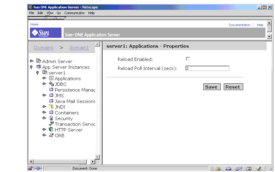 This figure shows the Administration interface.