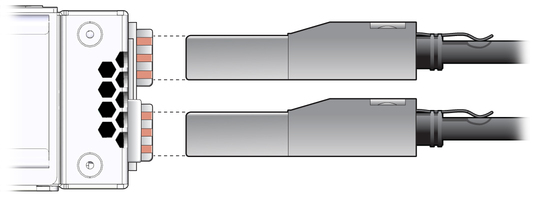 Illustration shows the InfiniBand cable with proper alignment.