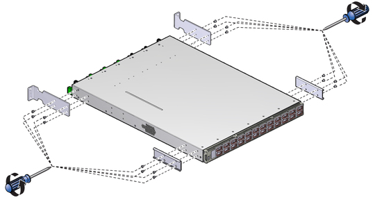 Illustration shows the chassis brackets being removed.
