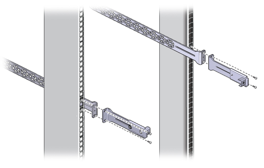 Illustration shows the rear brackets being installed.