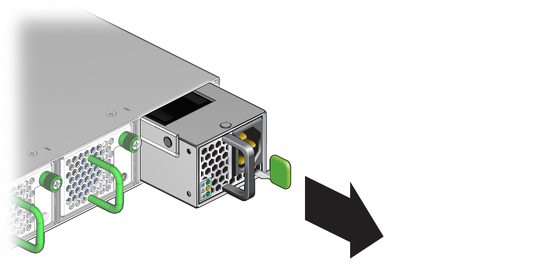 Illustration shows the power supply being removed.