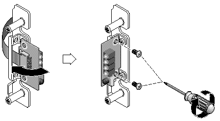 Figure showing the replacement LED module being installed.