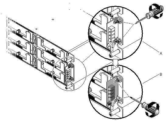 Figure showing the LED module being detached from the chassis.