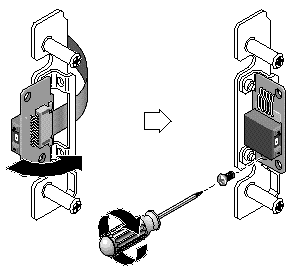 Figure showing the switch module being reattached to the chassis.