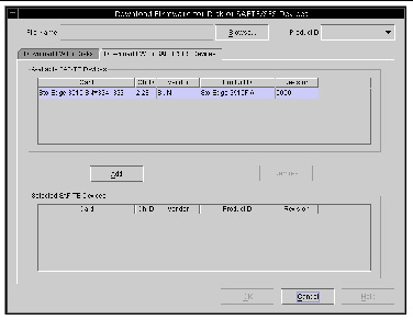 Screen capture showing the Download Firmware for Disk or SAFTE Device window with Download FW for SAFTE Devices tab displayed.