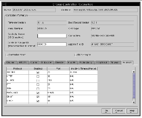 Screen capture showing the Change Controller Parameters window with the Protocol tab displayed.