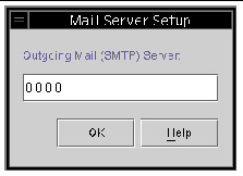 Screen capture of the Mail Server Setup dialog box.