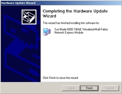 Graphic showing the completing the hardware
update wizard page.