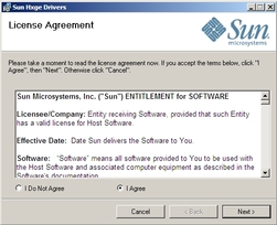 Graphic showing the license agreement page.