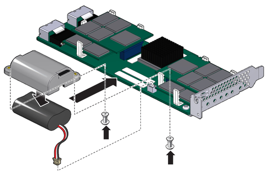 image:Figure showing how to install the ESM onto the card.