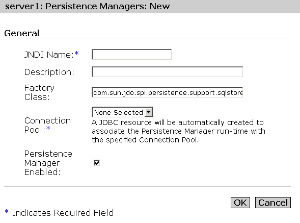 Figure shows how a new persistence manager is created. 
