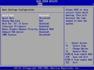 image:Figure showing BIOS Boot menu Boot Settings screen.