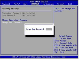 image:Figure showing password change dialog box.