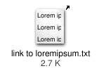 Icône de fichier avec un emblème de lien symbolique.