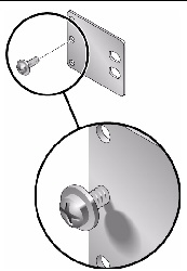 Figure showing how to install a screw on the rear plate’s shallowest rack position.