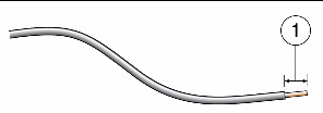 Figure showing the amount of insulation to strip from the wire (5/16 inches).