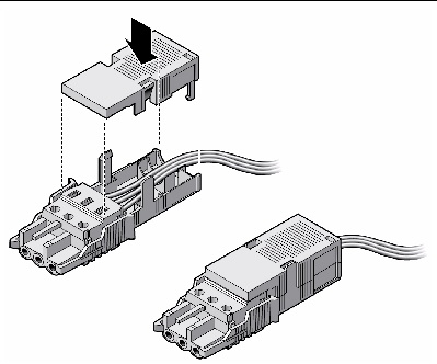 Figure showing how to assemble the strain relief housing.