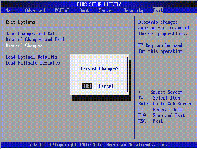 Graphic showing BIOS Setup Utility: Discard Changes, Do Not Exit.