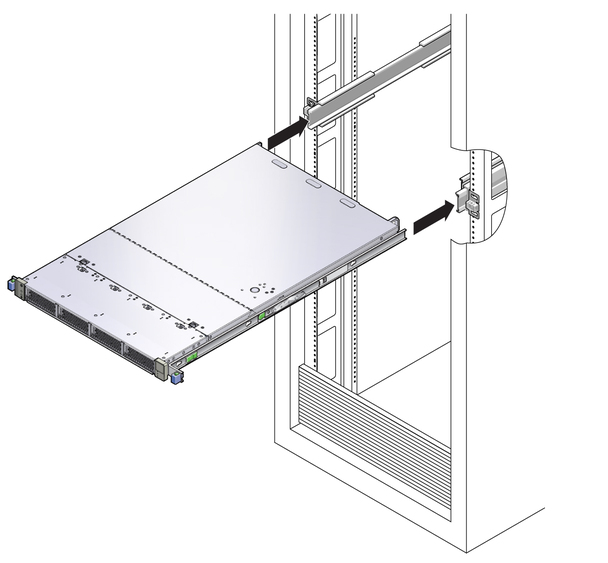 Image showing how to return the chassis to the rack.