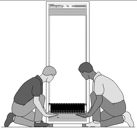 Figure showing the proper handling and positioning of the enclosure.