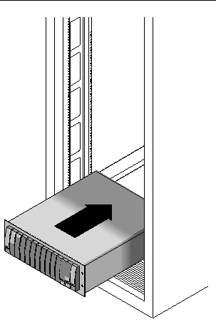 Figure showing the placement of the enclosure at the bottom of the cabinet.