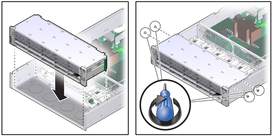 image:Figure showing installation of a hard drive cage.