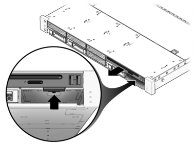 Figure showing removal of the DVD/USB module.