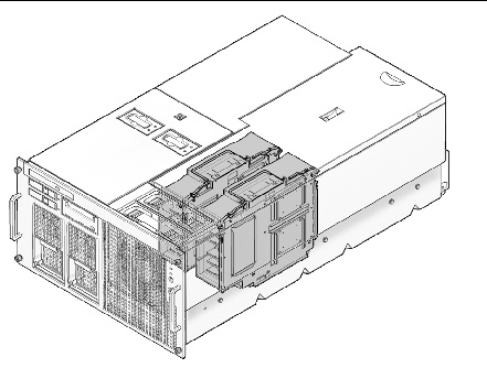 Figure illustrating the location of the CPU modules in the SPARC Enterprise M4000 server.