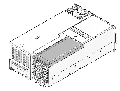 Figure showing the location of the XSCFU in the SPARC Enterprise M4000 server.