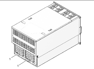 Figure showing the location of the I/O unit in the SPARC Enterprise M5000 server.