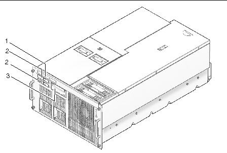 Figure noting the location of the CD-RW/DVD-RW drive unit, hard disk drive/solid-state drive, and tape drive unit in the SPARC Enterprise M4000 server.