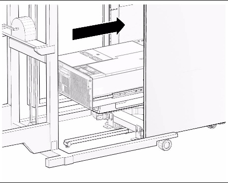Figure showing how to insert inner slides in Version 1 slide rail bearing cars.