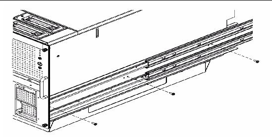 Figure showing how to secure the slide rails.