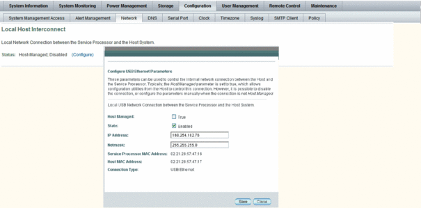 image:This is an image of the configuration screen on the Oracle ILOM web interface.