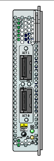 Illustration shows front panel LEDs, Power Indicator, and Attention Switch.