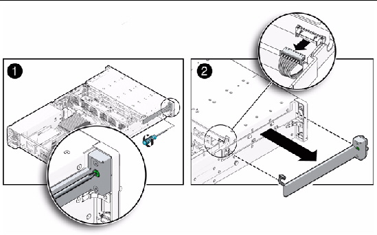 Figure showing how to remove the light pipe assembly from Sun Fire X4275 Server.