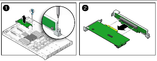 Figure showing how to remove a PCIe card.