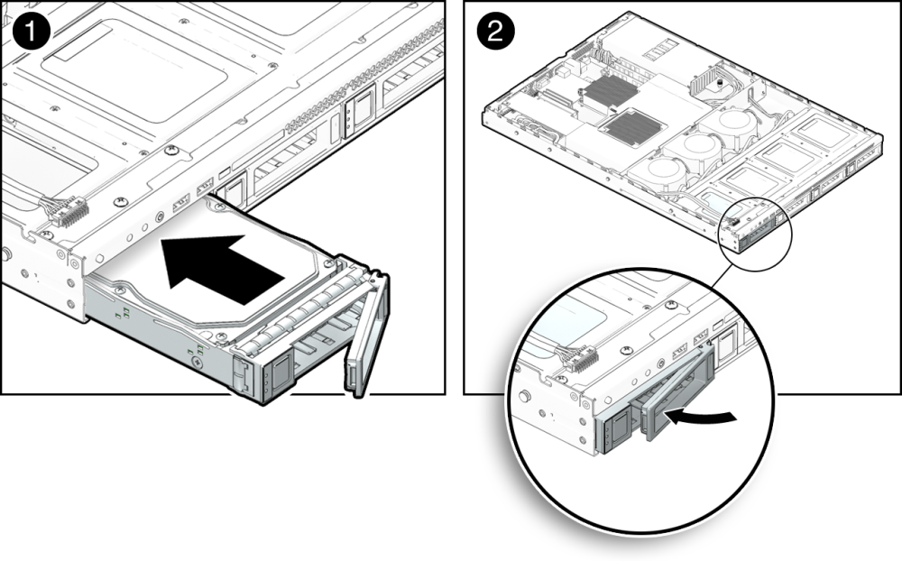 image:An illustration showing the installation of the hard drive carrier assembly.