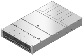 Figure showing the front of the SPARC Enterprise T5240 server