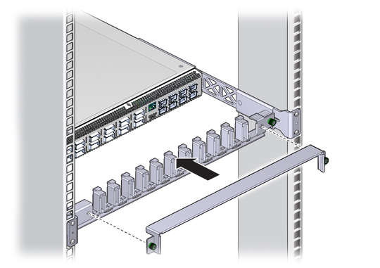 image:Figure shows the cable management bracket cover being installed