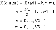 X(k,n,m)=X^{\star }(N1-k,n,m),