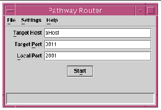 Screen shot showing the Pathway Router connection dialog box.