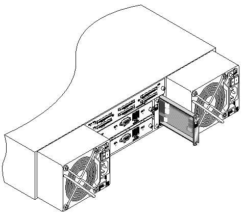 Drawing showing the EMU module partially pulled out of chassis.