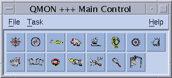 Dialog box titled Main Control. Shows File, Task,
and Help menus. Shows 15 icon buttons.