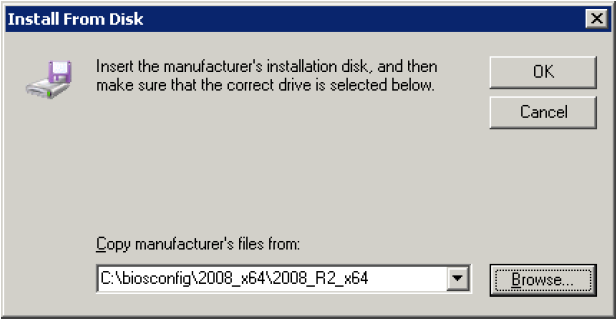 image:Hardware Wizard screen asking to install the disk.