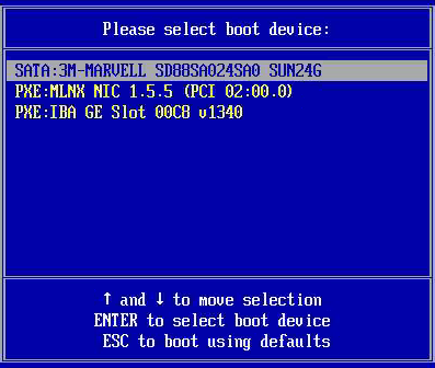image:Graphic showing F8 Boot Device Selection Menu.